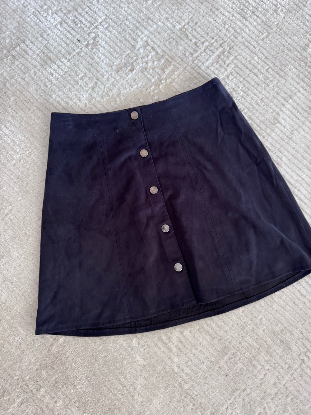 Kendall & Kylie Black Button-Front A-Line Mini Skirt